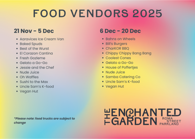 Food vendors appearing The Enchanted Garden